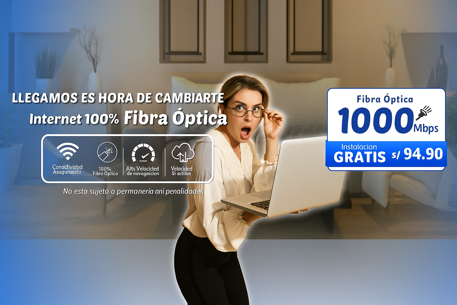 Conexión de fibra óptica en el hogar